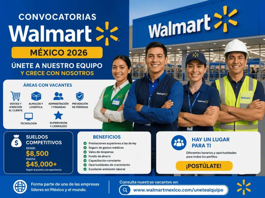 🛒 Convocatorias Walmart México 2026: Vacantes, Sueldos y Requisitos